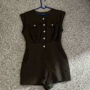 Express button front utility Romper